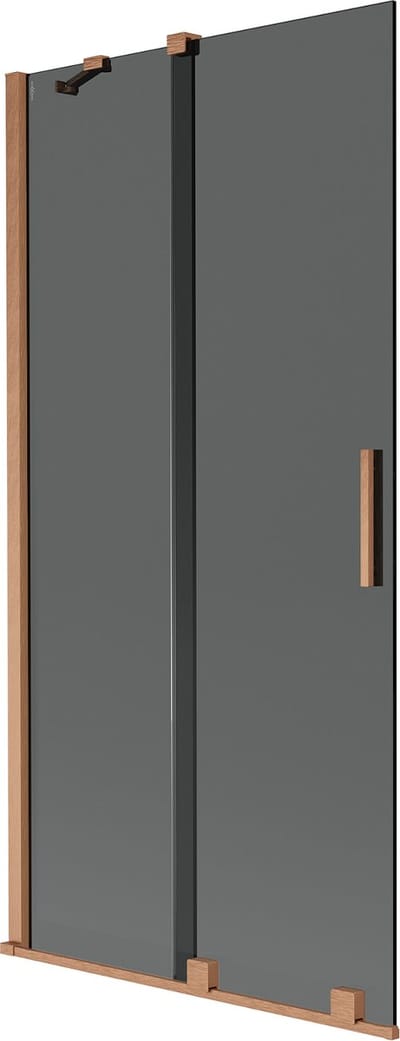 Mexen Velar badwand met 2 schuifdeuren 90 x 150 , grafiet, geborsteld koper - 896-090-000-41-65