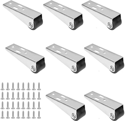 Universele meubelwielen set van 8 stuks, vaste wielen met schroeven, stevige metalen plaat voor meubels, kasten en apparaten