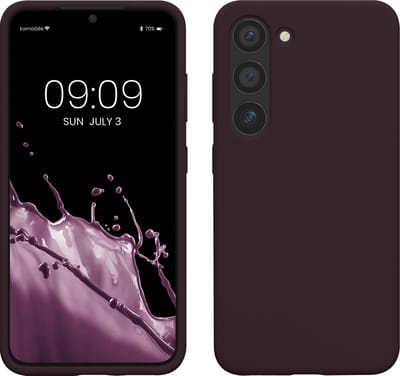 kwmobile telefoonhoesje geschikt voor Samsung Galaxy S23 - Hoesje met siliconen coating - Smartphone case in braam