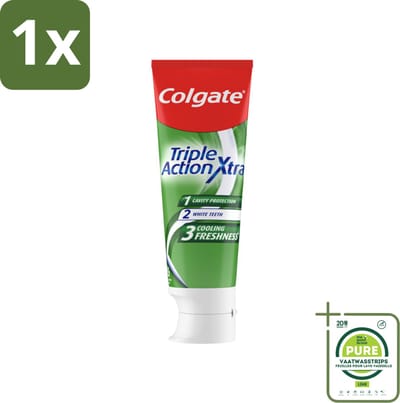 1 x Colgate Tandpasta Triple Action Extra Fresh 75 ml - Tandpasta - Gaatjes - Tanden - Frisse Adem - Witte Tanden