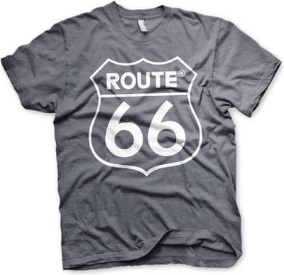 Route 66 Heren Tshirt -S- Logo Grijs