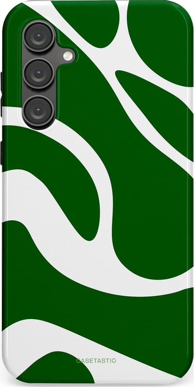 Casetastic Hoesje Geschikt voor Samsung S23 FE - Stijlvolle Beschermende Duo-layer Case - Groene Golven