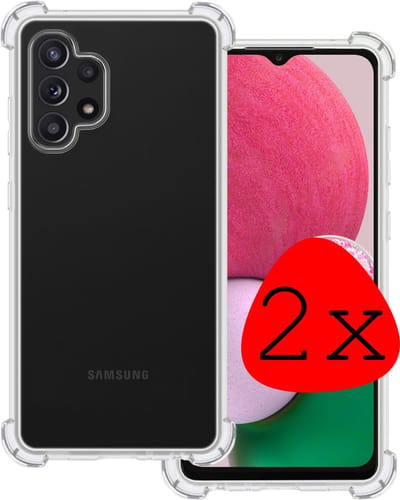 Hoesje 2 Stuks - Geschikt voor Samsung Galaxy A13 4G - Sterk & Shockproof - Siliconen Case - Back Cover - Telefoon Hoes Shock Proof - Transparant