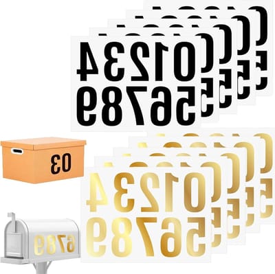 Set van 80 cijferstickers | Zelfklevende nummerstickers | Waterdichte huisnummerstickers | Brievenbus cijfers | Huisdeur decoratie