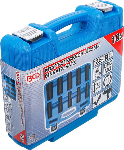 BGS krachtdoppen set opname 1/2" 10-delig - zeskant - 10mm tot 24 mm - Standaard maten krachtdoppen - BGS5206