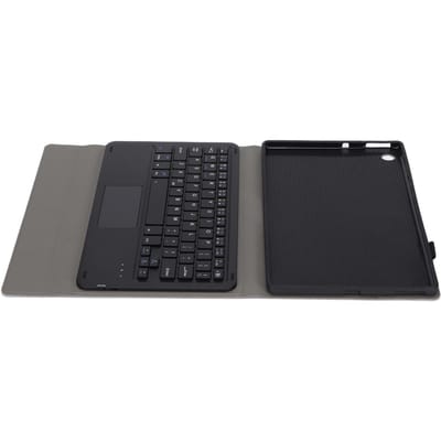 Draadloos Afneembaar Toetsenbord Touchpad Computeraccessoires met PU Lederen Hoes voor Lenovo M10 FHD zwart