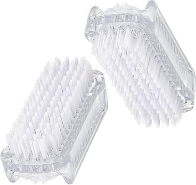 Set van 2 Nagelborstels voor het Reinigen van Fingernails en Handen - Plastic Universele Schoonmaakborstels (Wit)