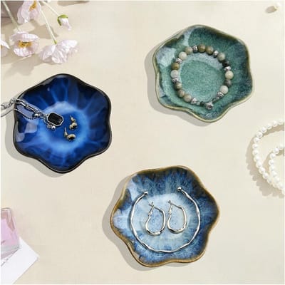 Decoratieve Sieraden Kom Set van 3, Keramische Ring Bowl, Sieraden Box en Ketting Tray voor Vrouwen, Perfect Cadeau voor Elke Gelegenheid
