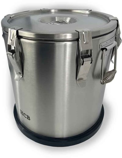 HCB® - Professionele Horeca Geïsoleerde container - draagbaar - 20 liter - RVS / INOX - 36x36x37 cm (DxBxH) - 6 kg - 1369