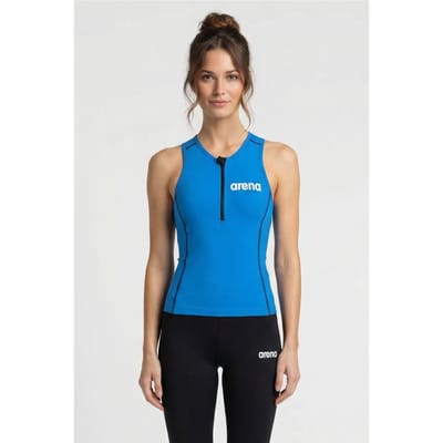 Arena W Tritop St Brilliant Blue Maat: XS | Badpakken Outlet | Dames | Zwart