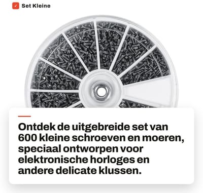 Dailygoods - Set Kleine Schroeven en Moeren - 600 Stuks - Perfect voor Elektronische Horloges - Roestvrijstaal - Diverse Maten - Ideaal voor Klussen