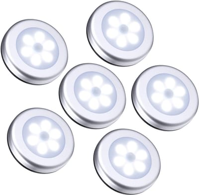 Nachtlampje met Bewegingsmelder - 6 Stuks LED Sensor Licht voor Gangen en Trappen