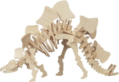 Dinosaurus - bouwpakket - stegosaurus - hout - 23 x 18 cm - 3D Puzzel