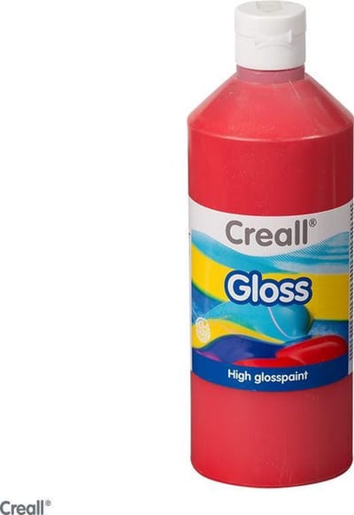 Creall acrylverf glans rood 500ml - hobbyverf voor kinderen en volwassenen.