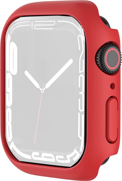 By Qubix - Apple Watch 41mm Hard case (open front) - Rood - Geschikt voor Apple Watch 41mm hoesje - screenprotector - Bescherming iWatch - Bescherm hoesje