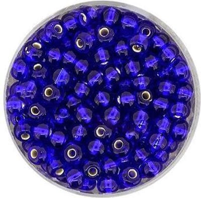 9276-054 Rocailles azuurblauw zilveren kern 4.5mm