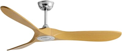 Bovista Plafondventilator - Met Verlichting - Plafond Ventilator - Met Lamp - Plafonniere Met Ventilator - Licht Hout/Zilver - 90cm