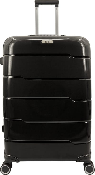 SB Travelbags 'Expandable' bagage koffer 75cm 4 dubbele wielen trolley - Zwart