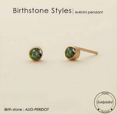 Borasi Birthstone Oorbellen Augustus | Goldplated | Groen | Dames Sieraden |