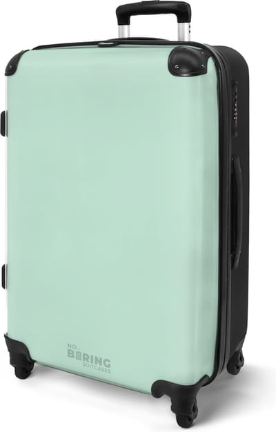 NoBoringSuitcases.com® - Koffer groot - Rolkoffer reizen lichtgewicht - Pastel groen - Reiskoffer op 4 wielen - Large travel luggage suitcase - Grote valies trolley XL - 20 kg bagage