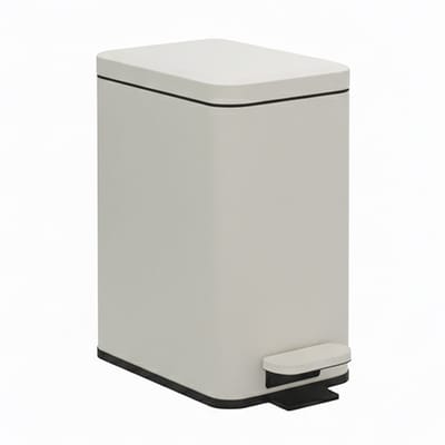 Prullenbak badkamer - 10 l - smal - softclose - beige