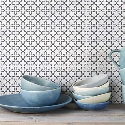 Muurstickers voor keuken en badkamer - 30 Oosterse Azrou cementtegelstickers - 30 stickers 15x15cm