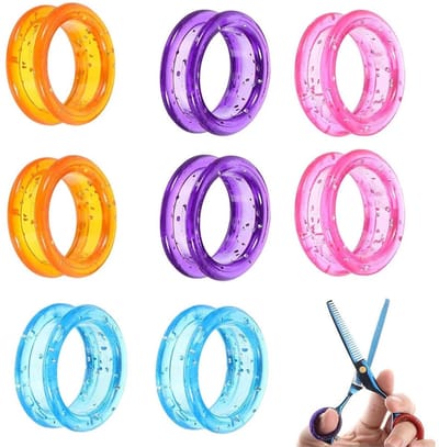 Allecto - Silicone Finger Scissors Ringen - Comfortabel Grip voor Scharen (Set van 8)