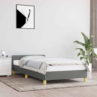 vidaXL - Bedframe - zonder - matras - 100x200 - cm - stof - donkergrijs