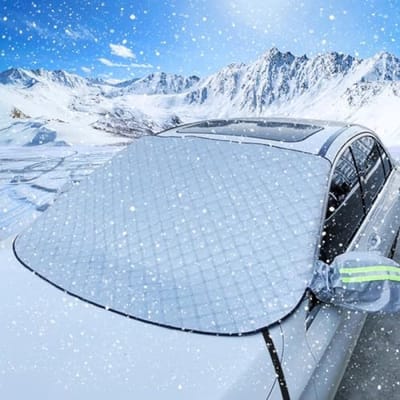 PromoHome Universele Voorruitafdekking Auto met Magnetische Bevestiging - Opvouwbare Windscherm Bescherming tegen Zon, Vorst en Regen - Geschikt voor Auto's en SUV's (157 x 126 cm)