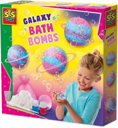 SES Creative - Galaxy - Bad Bruisballen - Knutselen Meisjes - Badspeelgoed - Zelf Maken - Vanaf 8 Jaar