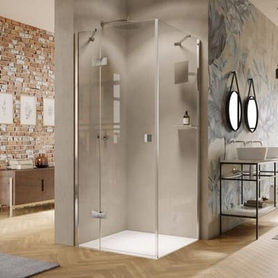 HÜPPE Solva partially framed swing door with fixed part 120 x 200 cm, left S20304092321