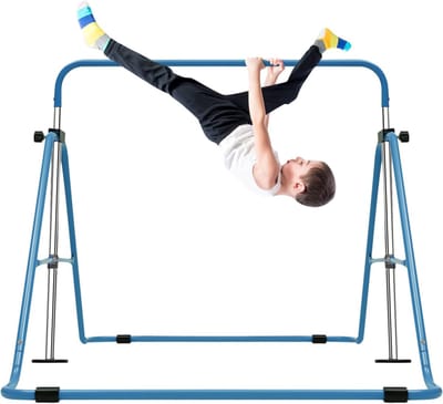 Gymnastiekstang Kinderen - Turnrek Opvouwbaar - Binnenshuis Trainen - In Hoogte Verstelbaar - 8.95 kg Gewicht - Blauw