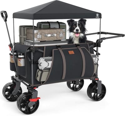 Opvouwbare Campingwagen met Afneembare Luifel en 150 kg Capaciteit - Perfect voor Festivals en Strand