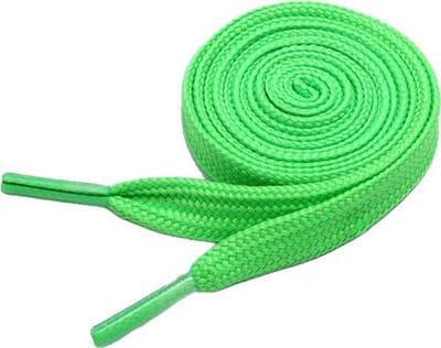 Schoenveters - Veters - Sneakerveters - Fat Laces - Plat - Licht groen - Veterlengte 130 cm – Breedte 10 m