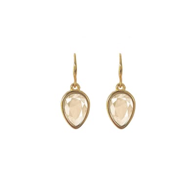 Ivory Cream oorhangers - 18 karaats verguld - Swarovski
