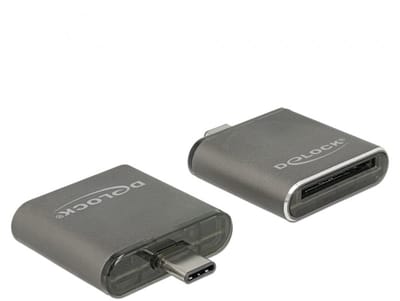 DeLOCK USB Cardreader met USB-C connector en 1 kaartsleuf - voor SD (o.a. SD 3.0/UHS-I en SD 4.0/UHS-II) - USB3.0