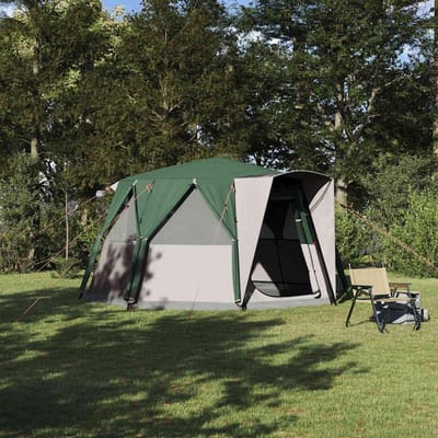 Kampeertent voor 6 - Grote tent - Outdoor avonturen - Afneembare regenbescherming - 425 x 396 x 222 cm - Groen