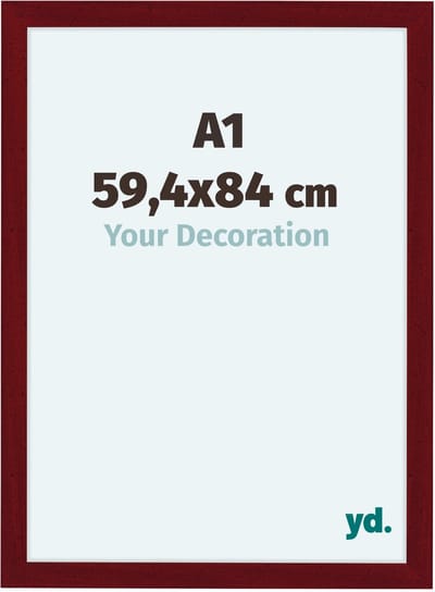 Your Decoration - Fotolijst A1 59,4x84 cm - MDF - Wijnrood Geveegd - Como