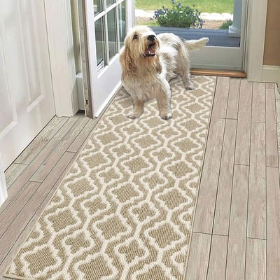 Dailygoods- Tapijtloper 60x180 cm - Antislip - Wasbaar - Slijtvast - Hoogwaardig Polypropyleen - Beige - Vloerkleed