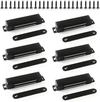 Set van 6 Sterke Magnetische Sluitingen, 40 kg, RVS Deursluitingen voor Keukenkasten, Kasten en Meubels, Inclusief Schroeven en Eenvoudige Installatie