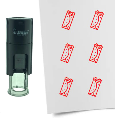 CombiCraft Stempel Burrito 10mm rond - rode inkt