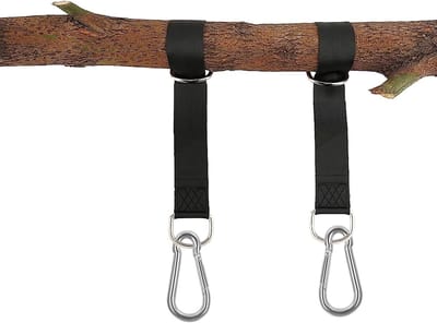 Ophangriemen Schommel - Hangmat Bevestiging - Buiten Ontspannen - Versterkt Nylon - 25 cm - Zwart