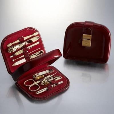 Three Seven (777) Travel Manicure Grooming Kit Nail Clipper Set (9 stuks, TS-8010RG)