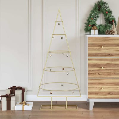 vidaXL - Metalen - kerstboom - met - standaard - KUOPIO - 124.5 - cm - Staal - Goud