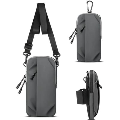 Brassard de Course Sac Support Téléphone Étui Brassard Sport Universel Pochette Bras Bandeau Poignet Étanche Mobile grise