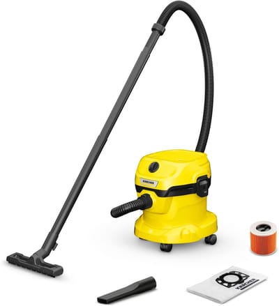 WetDry Master 1000W Nat- en Droogzuiger – 12L Kunststof Container – Cartridge Filter & Vliesfilterzak – 1,8 m Zuigslang – Blaasfunctie – Vloer- en Kierenzuigmond – Compact & Krachtig voor Huis, Garage en Auto