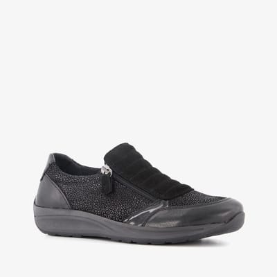 Natuform leren dames sneakers zwart - Maat 36 - Uitneembare zool
