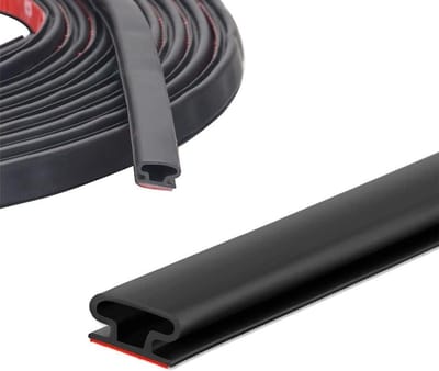 Rubberen weerstrip deurafdichtingsstrip voor geluidsisolatie, zelfklevend, waterdicht - 15 m - Zwart