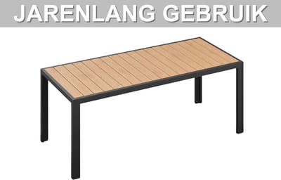 Aluminium tuintafel – Voor picknicks, vakanties & familiefeesten – Weer- en zonbestendig – Bruin