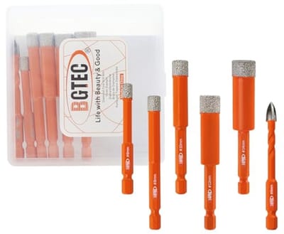 Diamantboren Set voor Graniet, Marmer en Keramische Tegels - 5 Stuks met Quick Change Hex Schacht